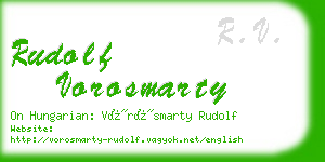 rudolf vorosmarty business card